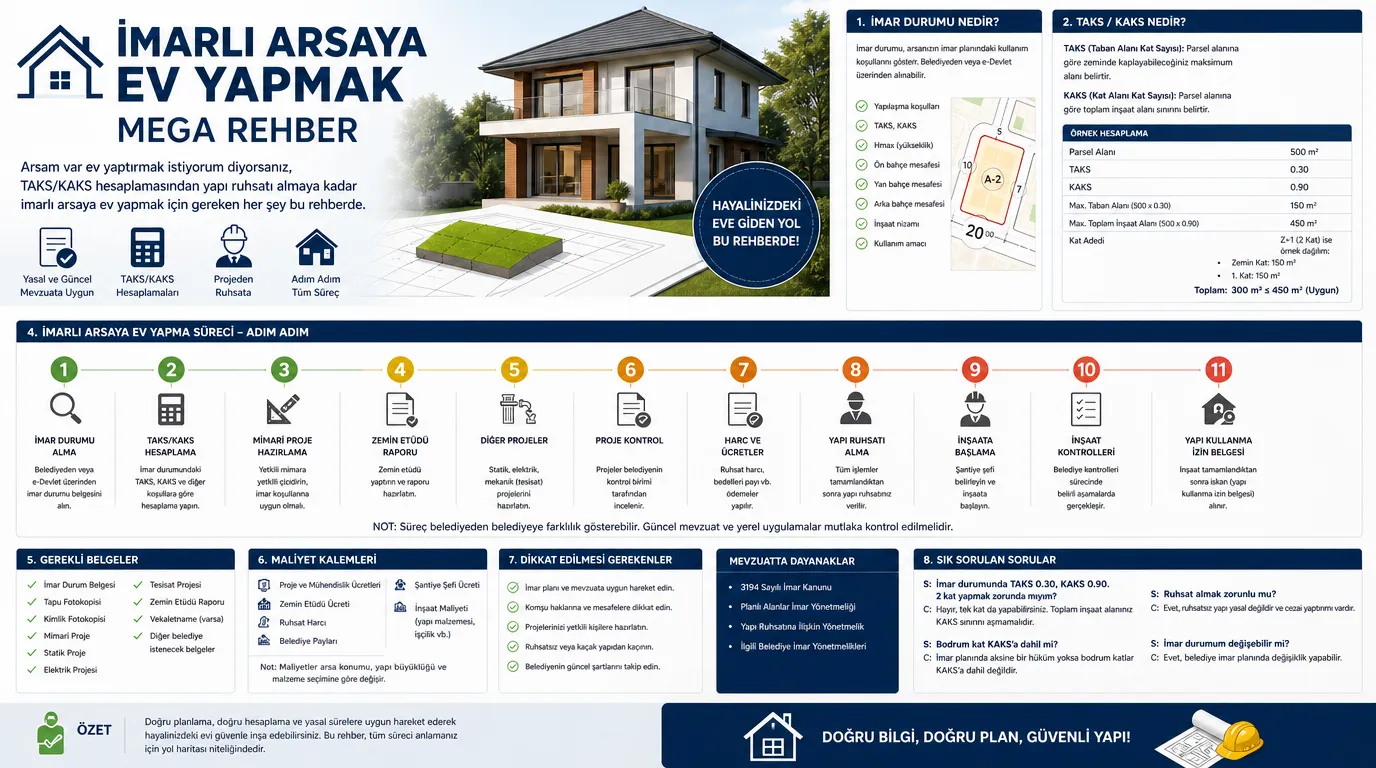 Arsama Villa Yapabilir Miyim? İmarlı Arsaya Ev Yapmak İçin Gerekenler (2026 Mega Rehberi)